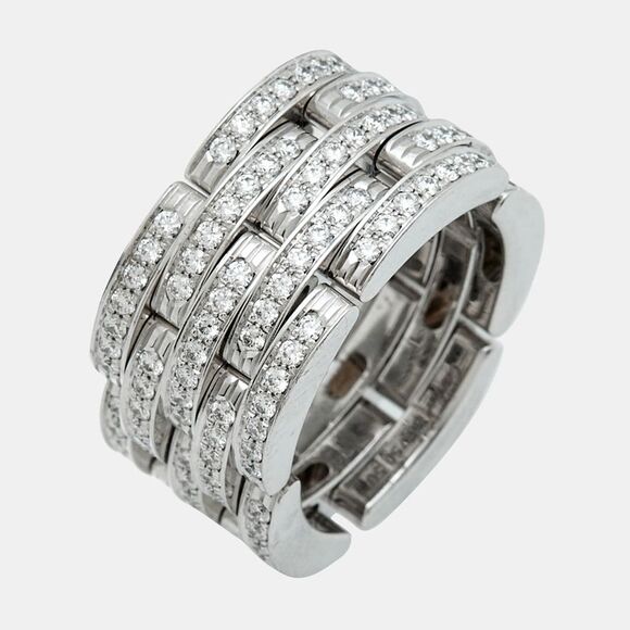 Cartier Maillon Panthere Diamonds 18K White Gold Ring 52 - Picture 4 of 7